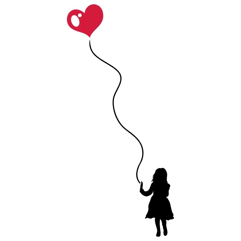 Kleines Kind mit Herz Luftballon