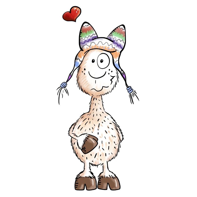 Lama mit Herz - Alpaka - Comic - Geschenk