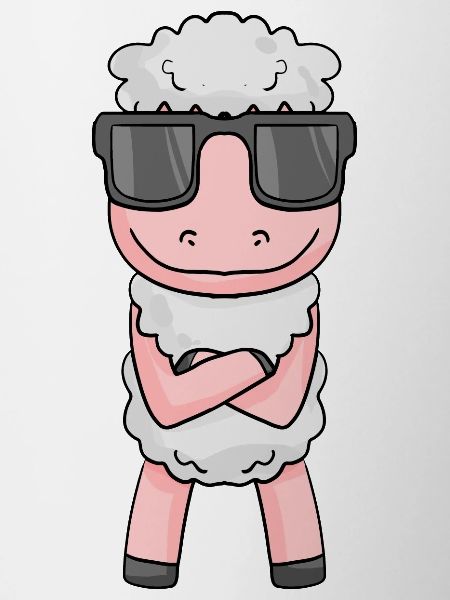 cool sheep with sunglasses