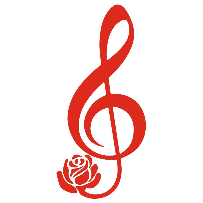 Clé de sol rouge en fleur
