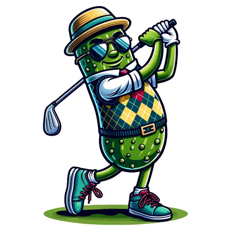 Swing de concombre de golf amusant avec style et humour