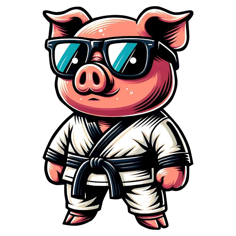 Karate Schwein Mit Sonnenbrille