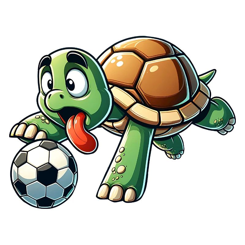 Funny Soccer Playing Turtle