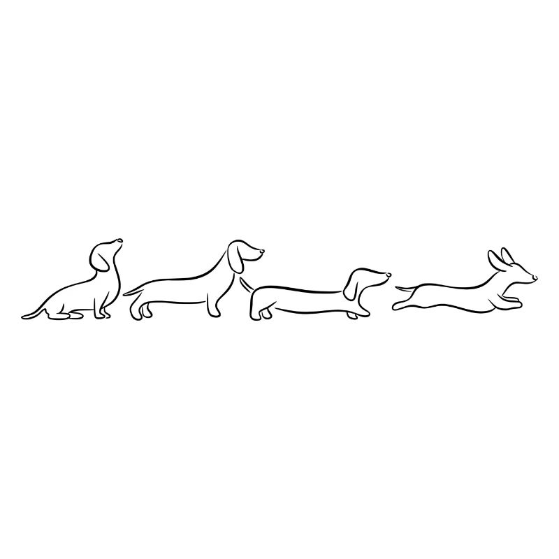 Teckel, Teckel, Teckel, Teckel à poil dur Line Art