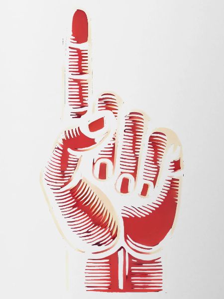 Bold Red Hand Gesture Design