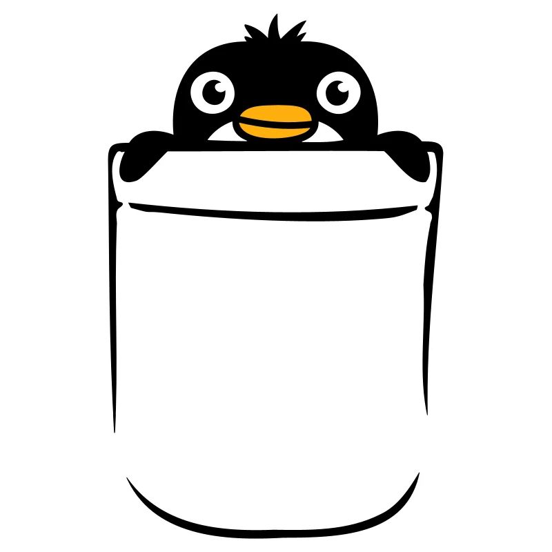 Kleiner Pinguin in Brusttasche Tasche Hemdtasche