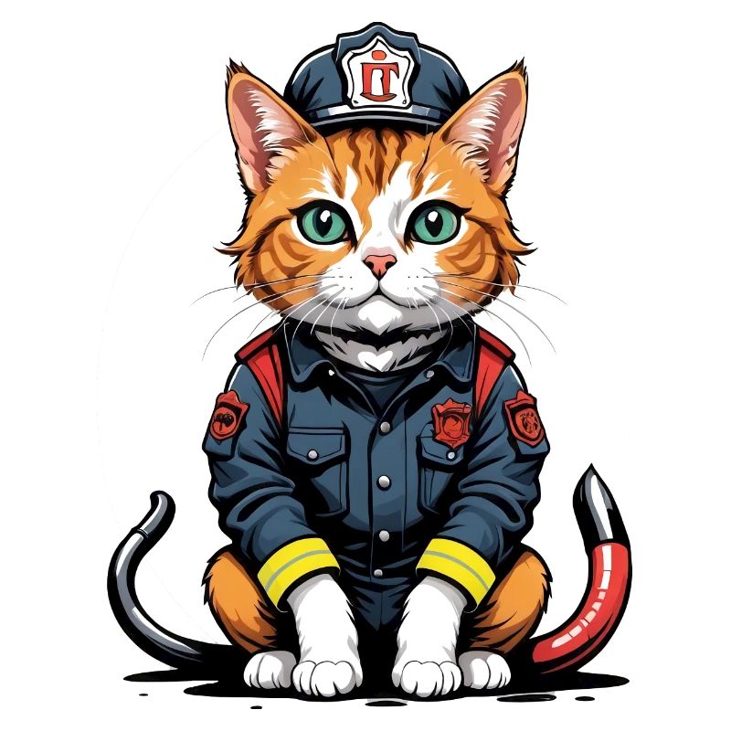 Chat Pompiers Chat Amour Chat Amoureux des Chats