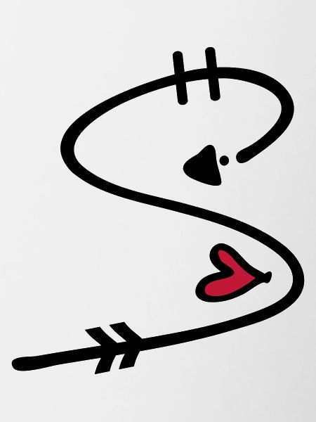 Letter S with arrow heart