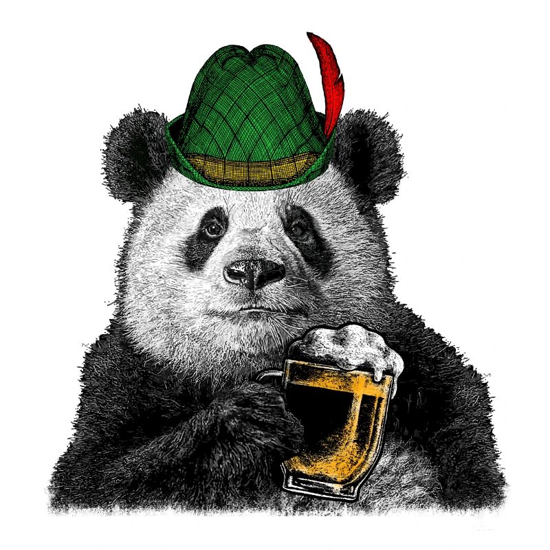 Panda with beer