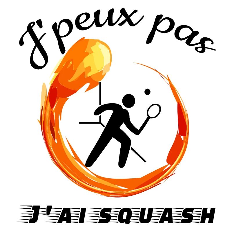 j'peux pas j'ai squash image noire fond blanc fun