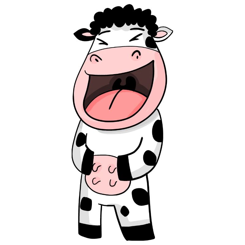 Cow laughs