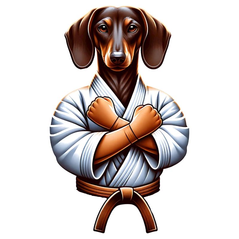 Karate Dachshund in Dobok