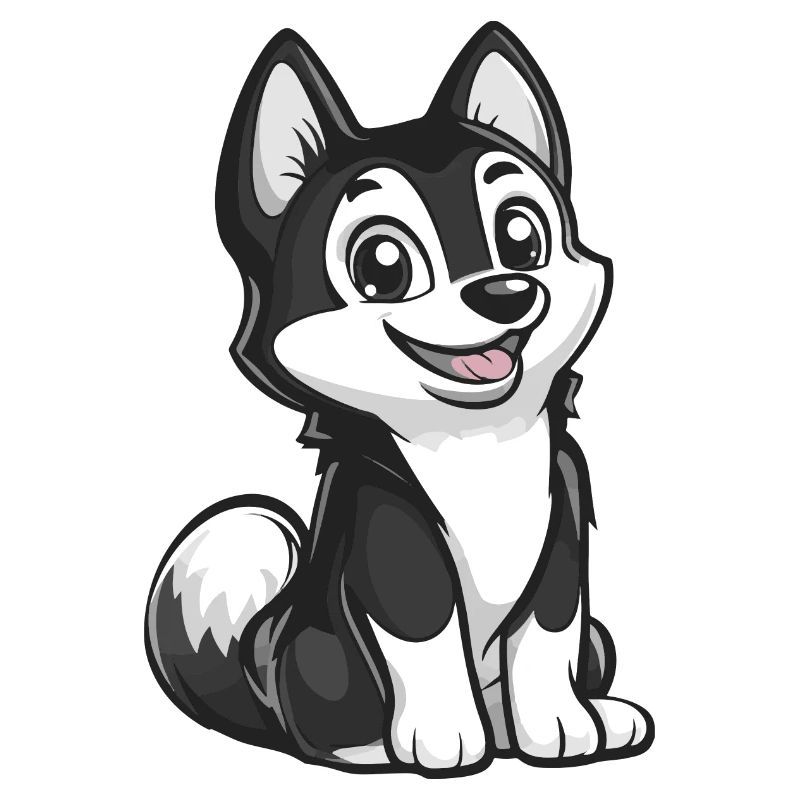 Husky chien bande dessinée bébé