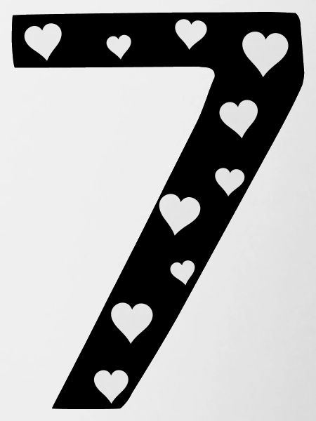 7 birthday with heart