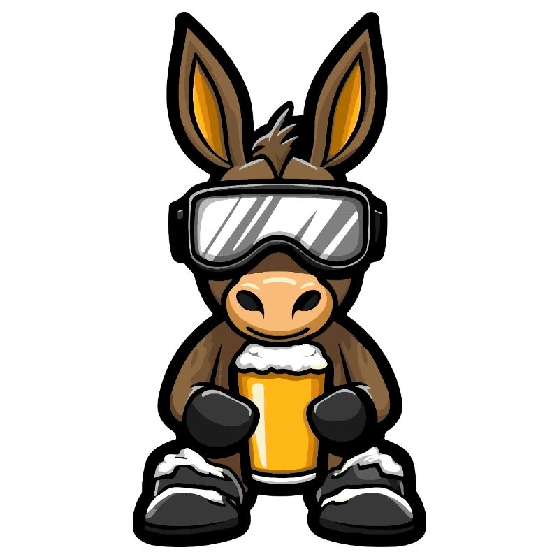 Donkey Après Ski Beer Comic