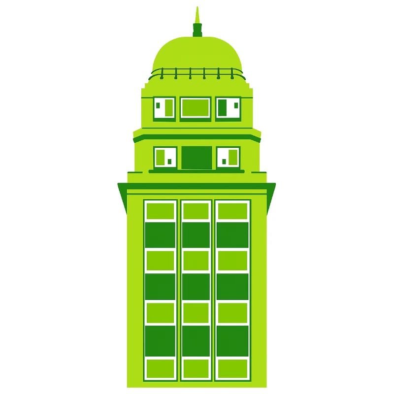 Retro Grüne Turmuhr