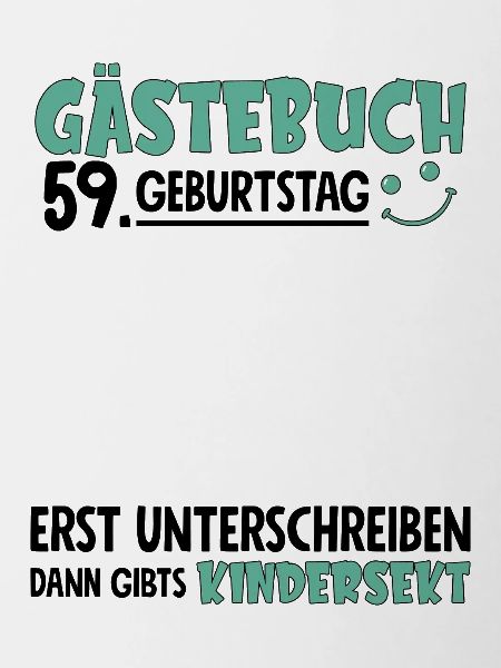 Guestbook 59 Birthday Sign Children's