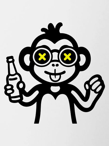 Monkey Drinking Funny Beer