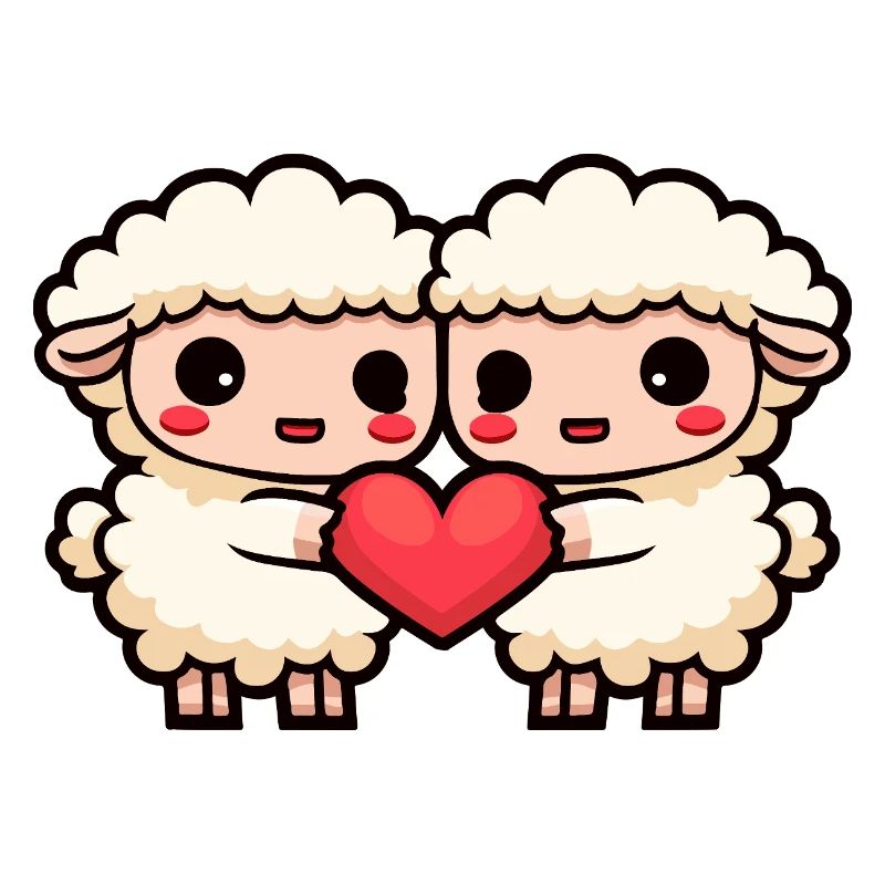 Couple de moutons Saint-Valentin