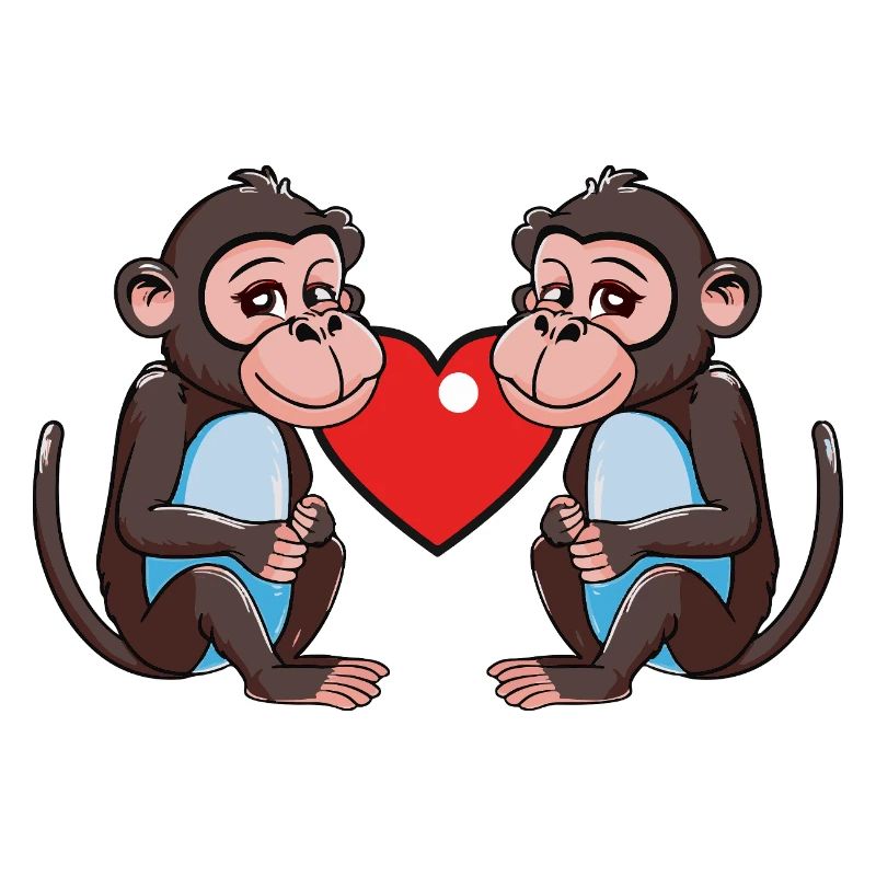 Affe Herz Valentinstag