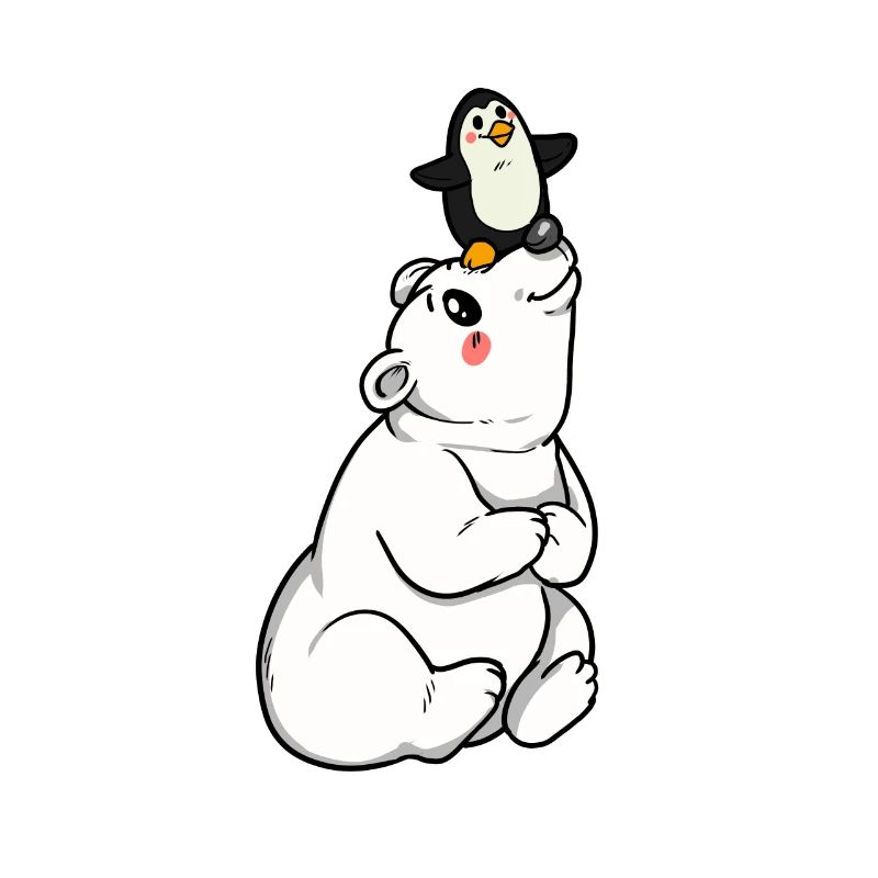 Pinguin Polarbär Eisbär Freundschaft Südpol Freund