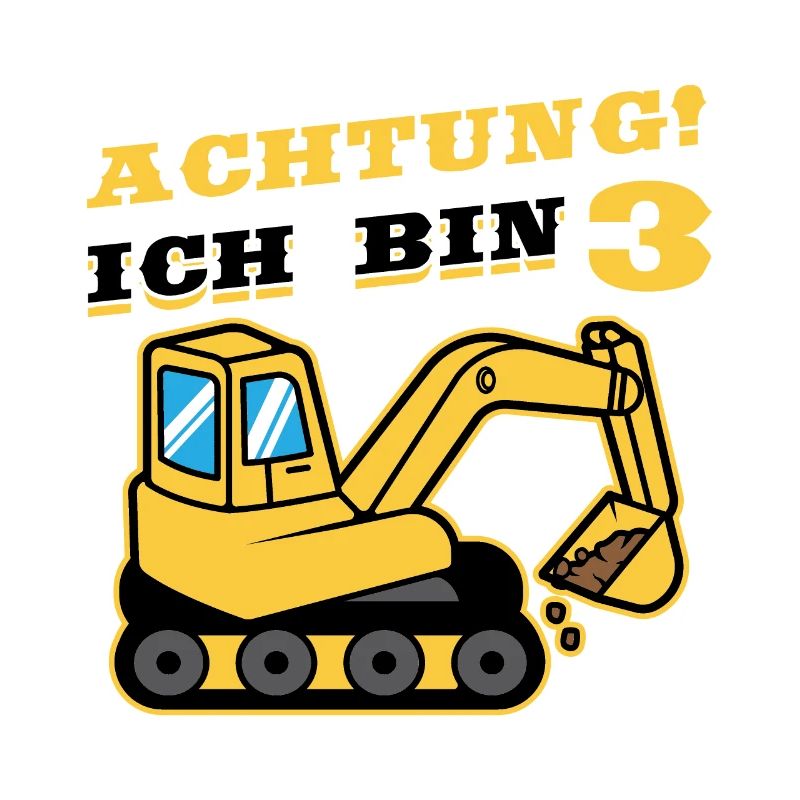 Achtung ich bin 3 Raupenbagger Bagger