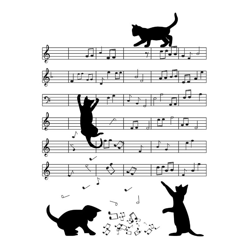 Chats Musique notes