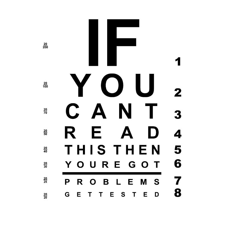 If you can't read this eye test chart