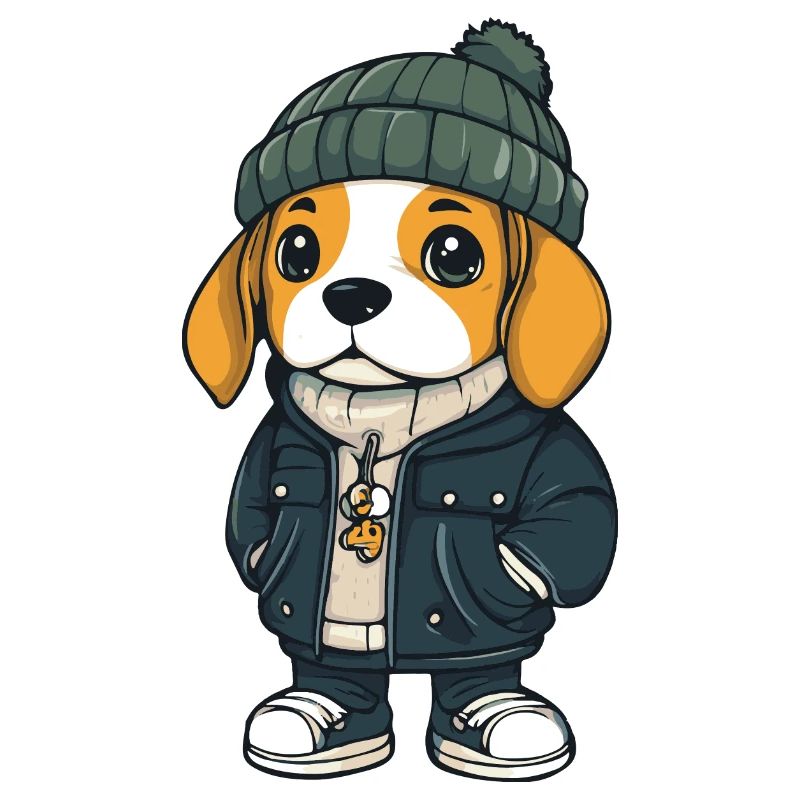 Beagle Hund Winter