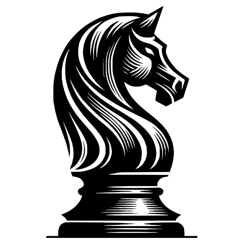 Schachfigur Pferd Springer Schachpferd Zeichnung