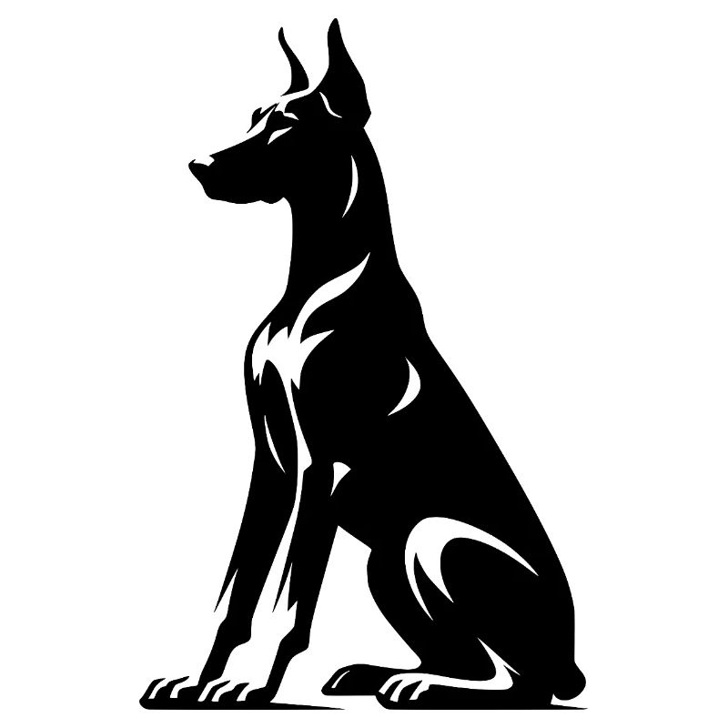 Stylized Doberman Dogs Silhouette
