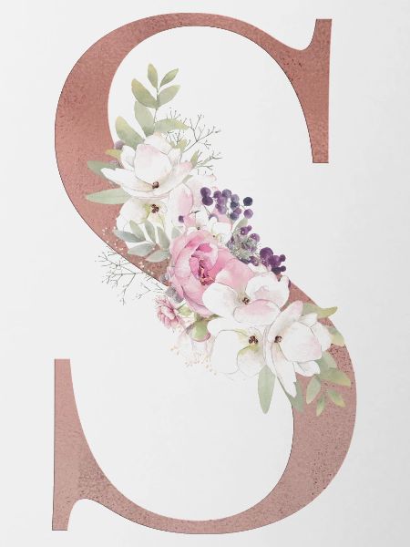 Customizable Monogram S Floral