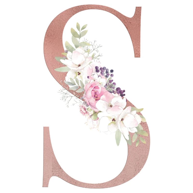 Customizable Monogram S Floral