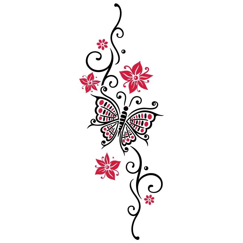 Vrille floral papillon fleurs d'été fleurs