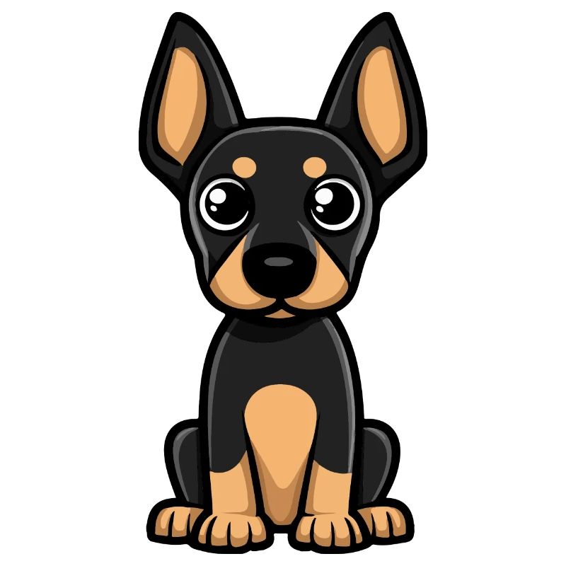 Doberman chien bande dessinée bébé
