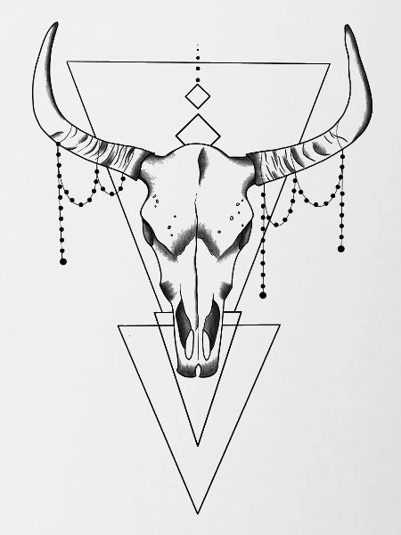 Geometric cow skull