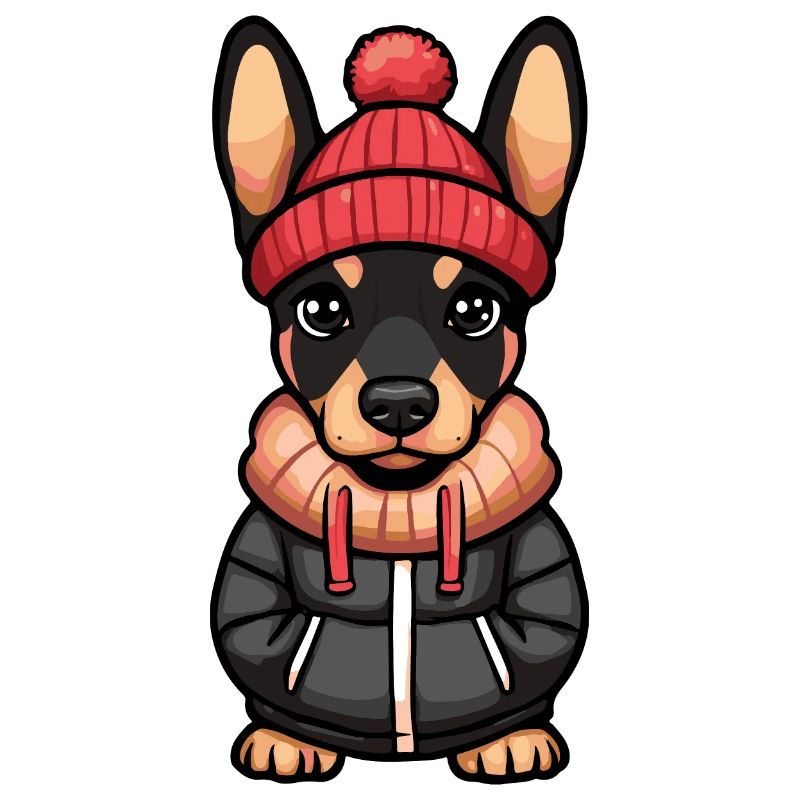 Doberman Dog Winter