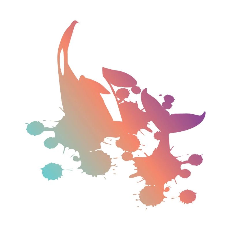 Orca whale pastel gradient gift