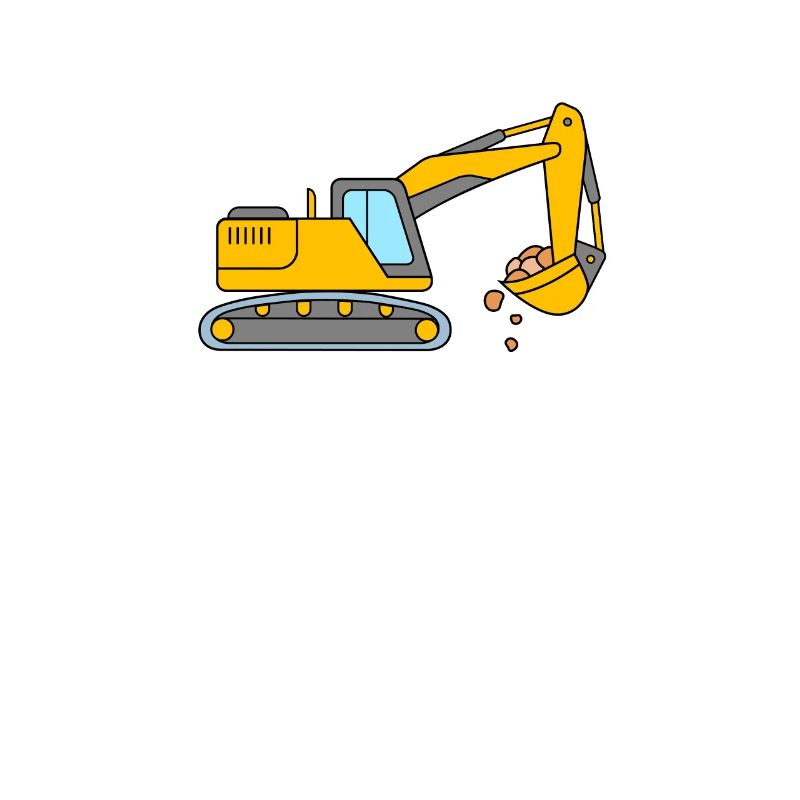 Hydraulikbagger - Baustelle Bagger gelb