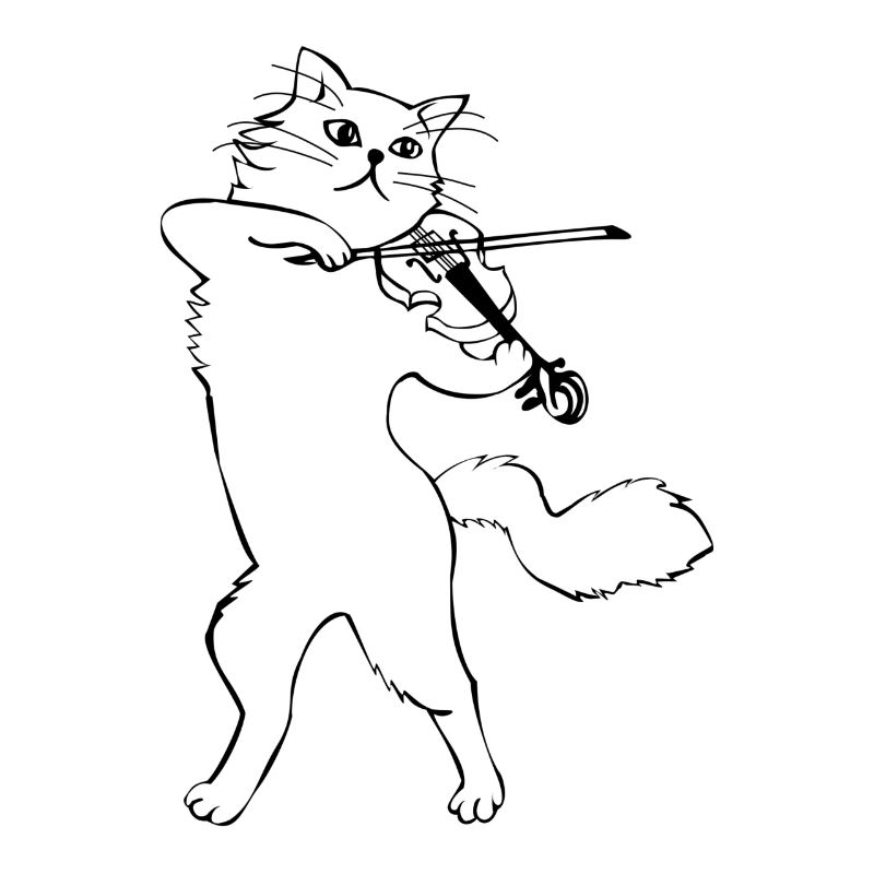 Katze mit Violine