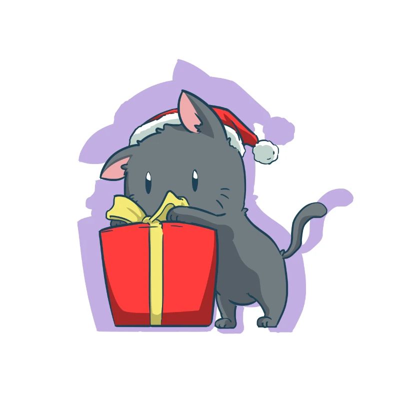 Chat mignon chat de noël noel