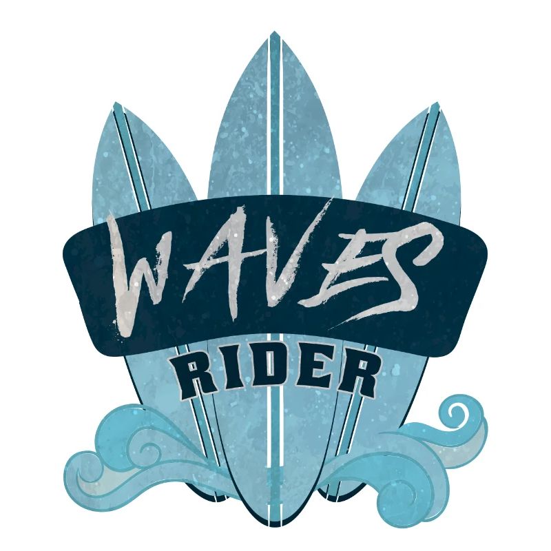 Logo surfers avec des planches de surf