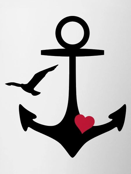 anchor heart and gull