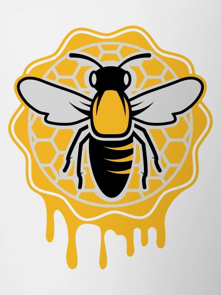 a bee and honeycomb