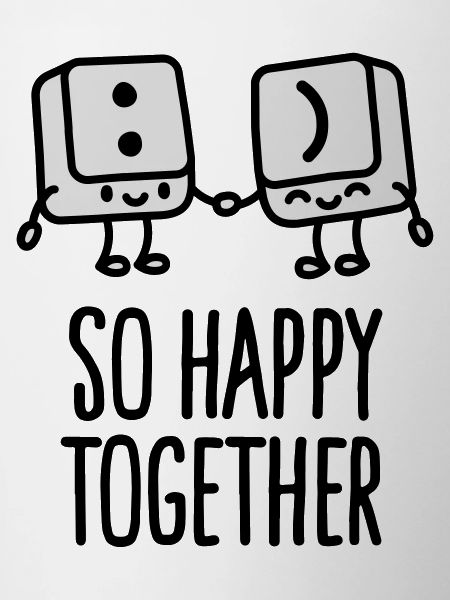 Keyboard keys smile - So happy together