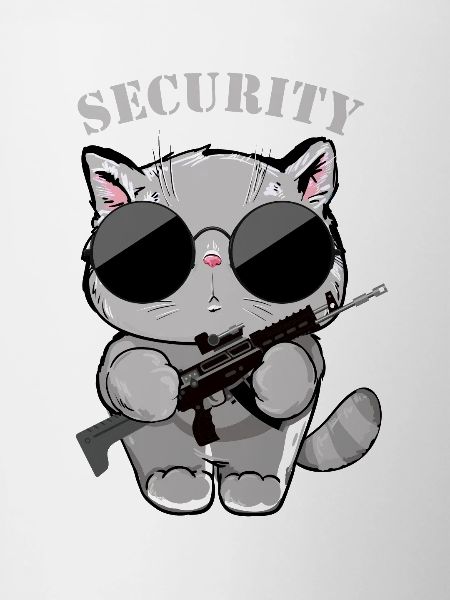 Cat Security Agent with Gun