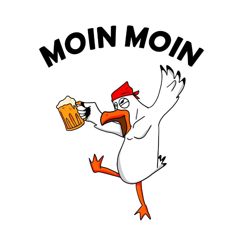 Betrunkene Möwe Moin Moin Nordsee Bier Geschenk