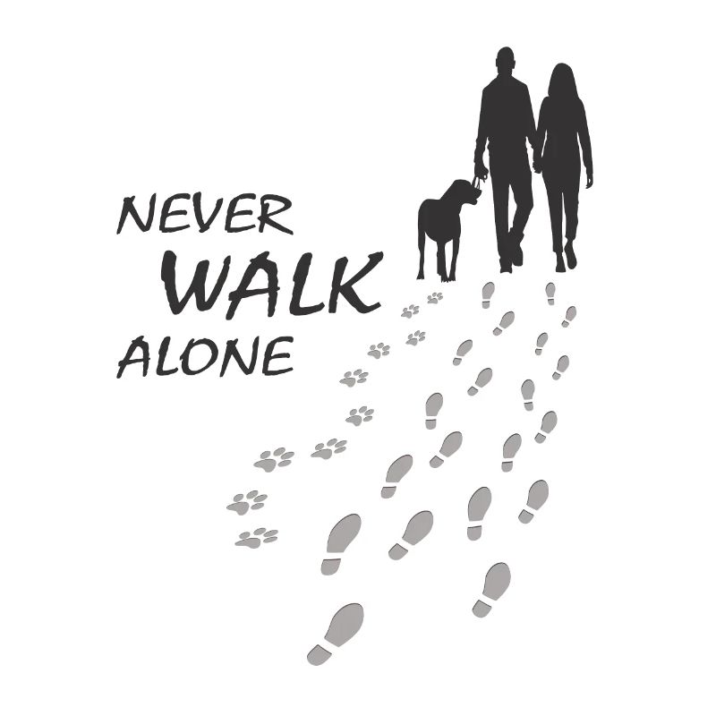 Hund - NEVER WALK ALONE, Mann Frau, Gassi