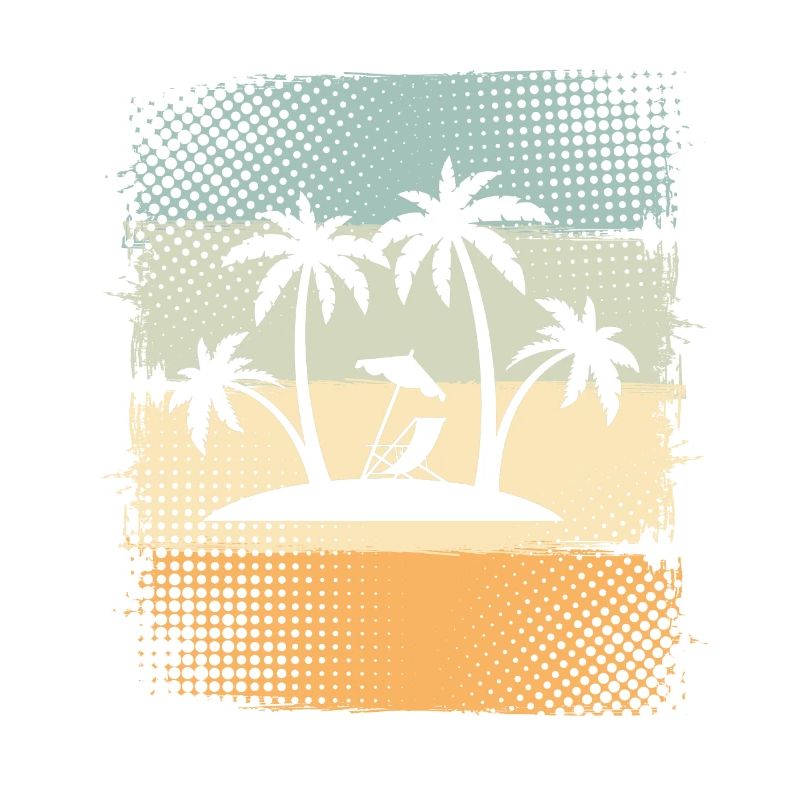 Small island with palm trees
