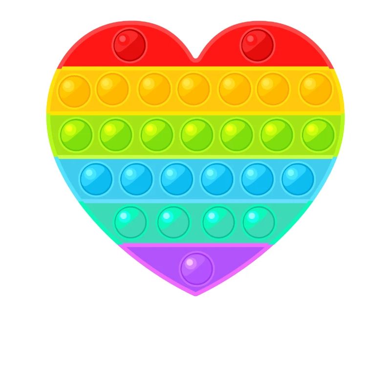 Pop It Popit Herz Bunt Regenbogen